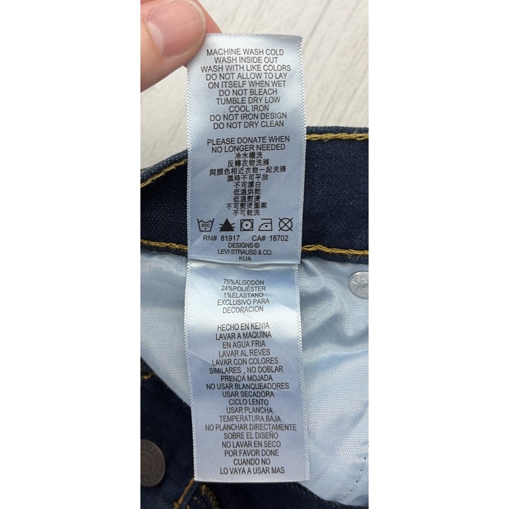 NWT Levi Strauss Teens 16 Reg 510 Dark Denim Stretch Hip To Ankle Skinny Jeans - Picture 13 of 16